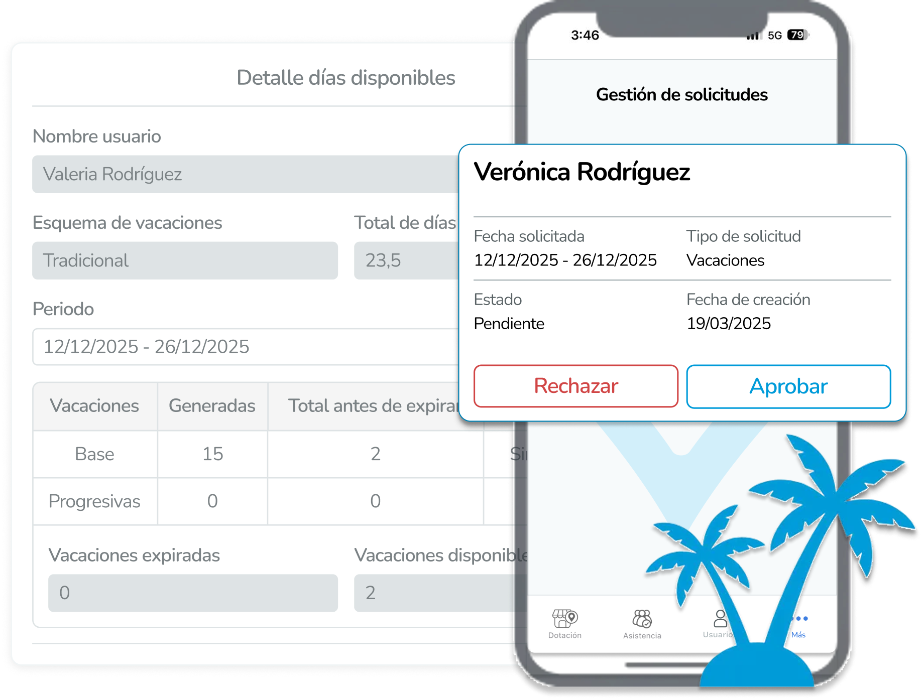 Permisos y vacaciones - Gestión de solicitudes móvil